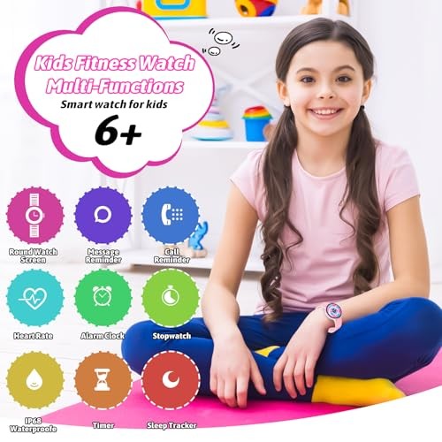 Smart Watch for Kids Boy Girl, No Phone Needed Kids Watch Waterproof with Pink