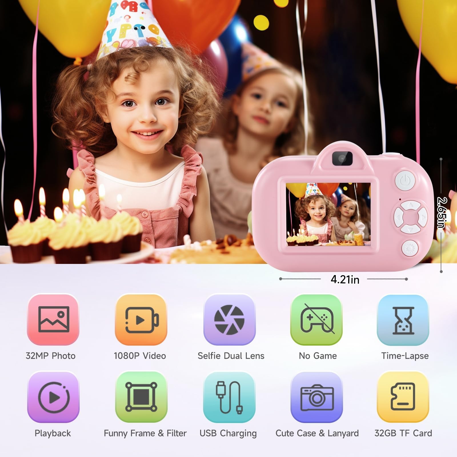 Kids Camera Toddler Toys for Girls Boys 3 4 5 6 7 8 9 Year Old Girls, Video C…