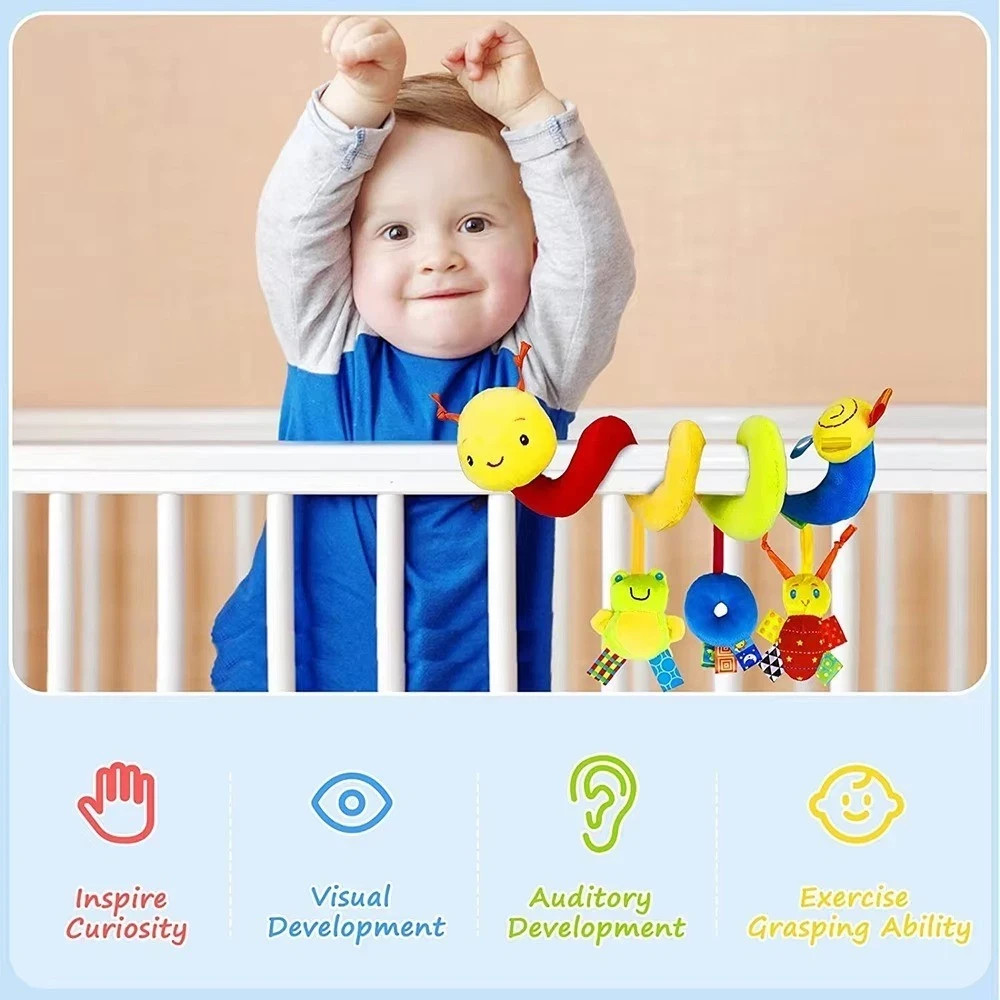 Baby Spiral Crib Stroller Toy Hanging Rattle Activity Car Seat Animal Toy