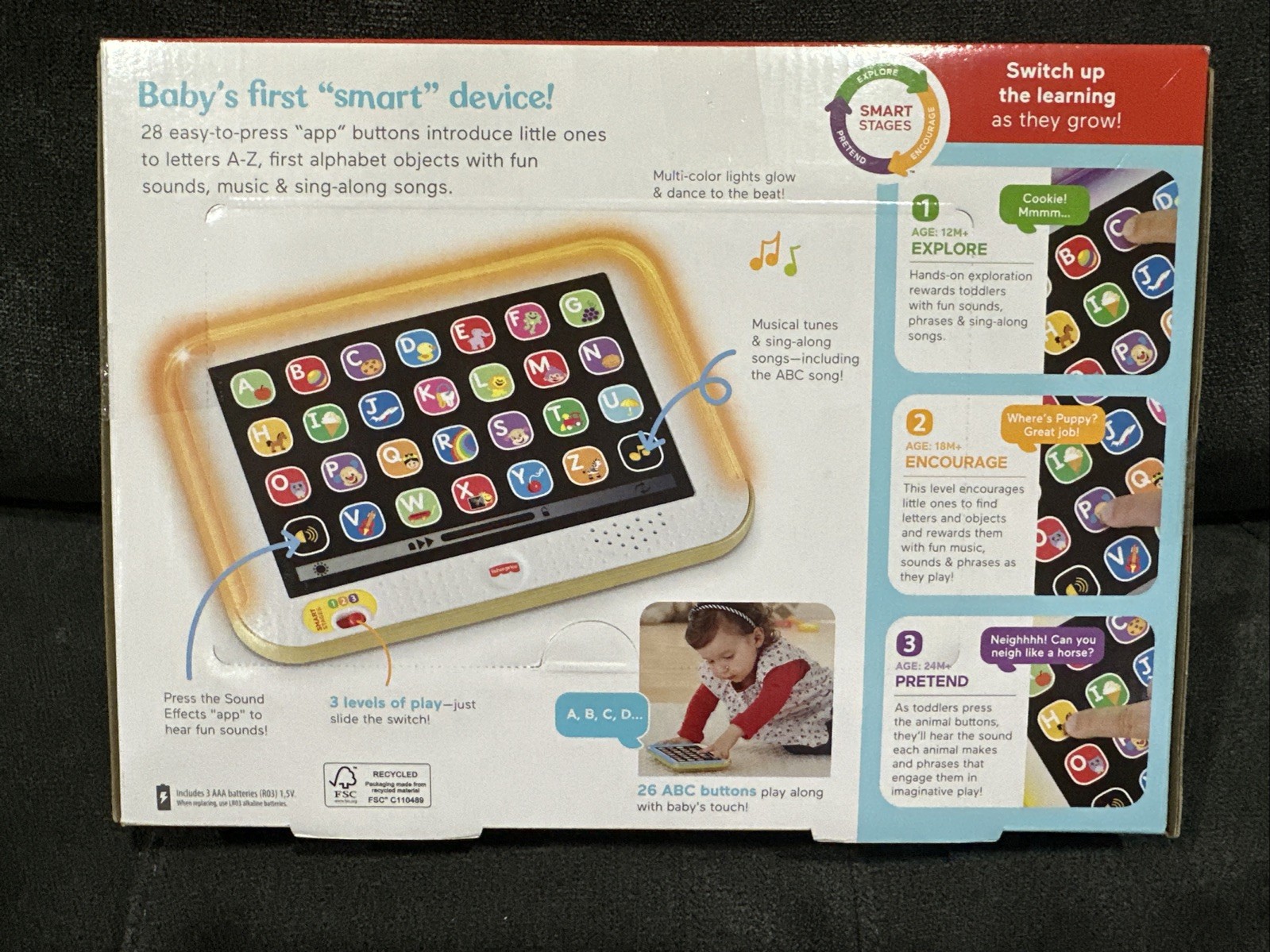 Fisher-Price Laugh & Learn Smart Stages Tablet Pink New