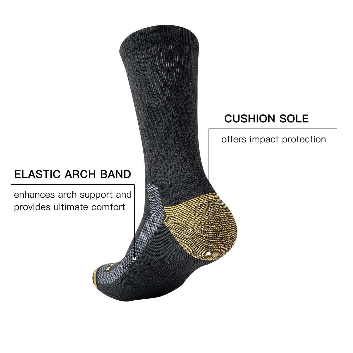JOYNÉE Mens Athletic Crew Socks 5/10 Pairs Lightweight Cushioned Breathable
