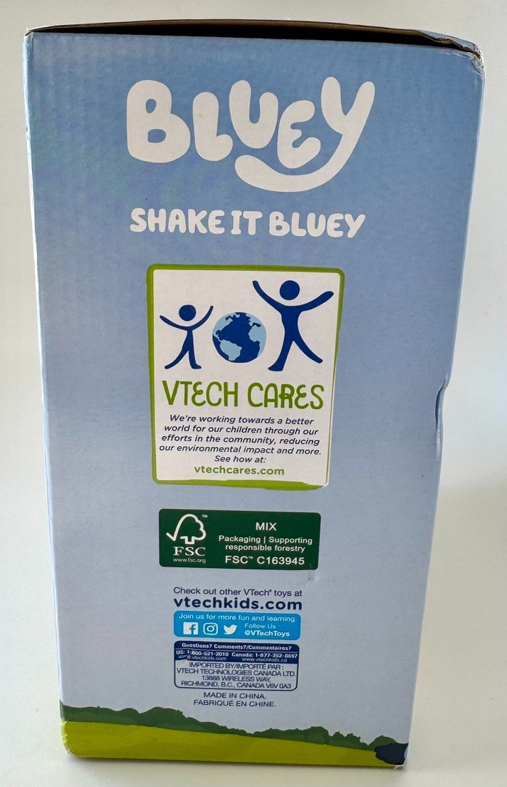 VTech Bluey Shake It Bluey Light Up Belly Childrens Speaking Toy New in Box