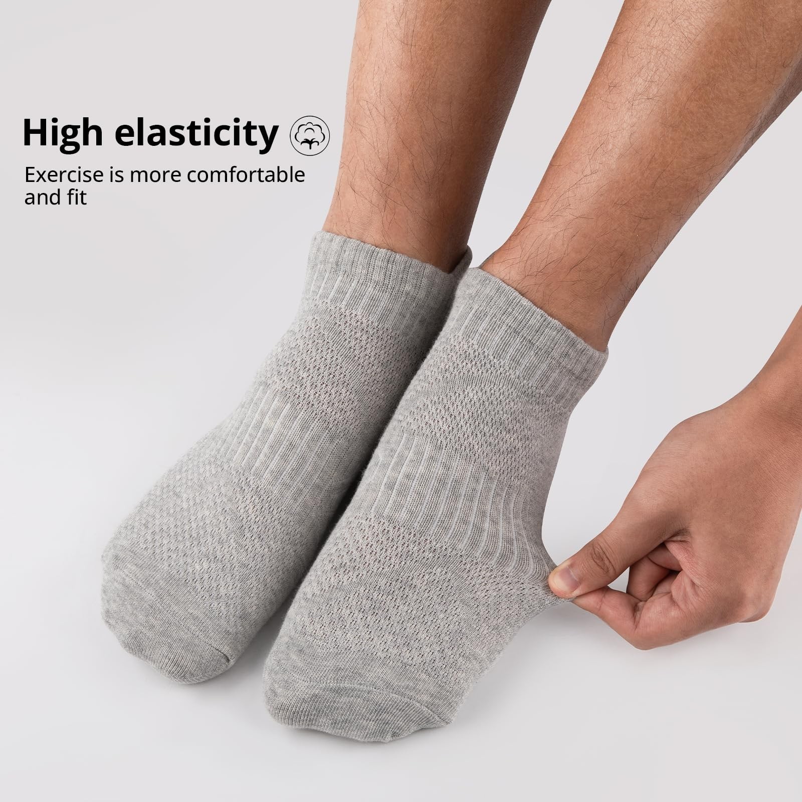 COOVAN Mens Socks 6 Pairs Cotton Ankle Breathable Casual Thin Socks Athletic …