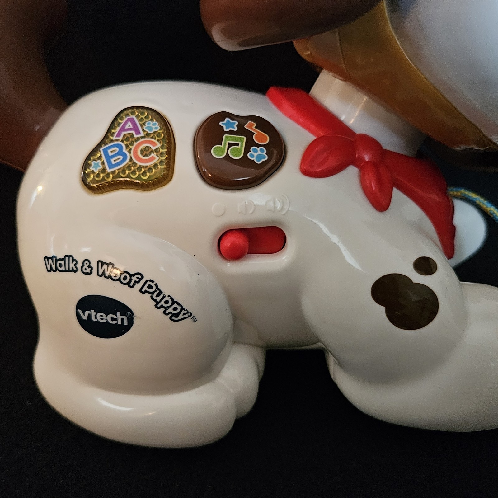 VTech Walk & Woof Puppy Interactive Learning Dog Toy Pull String Works