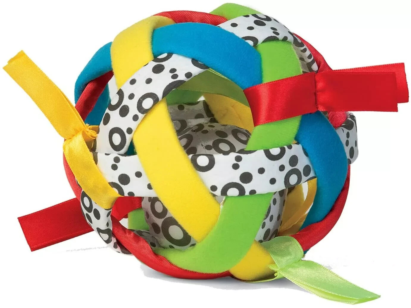 Manhattan Toy Bababall Tactile Sensory Multicolored Fabric Covered Rattle