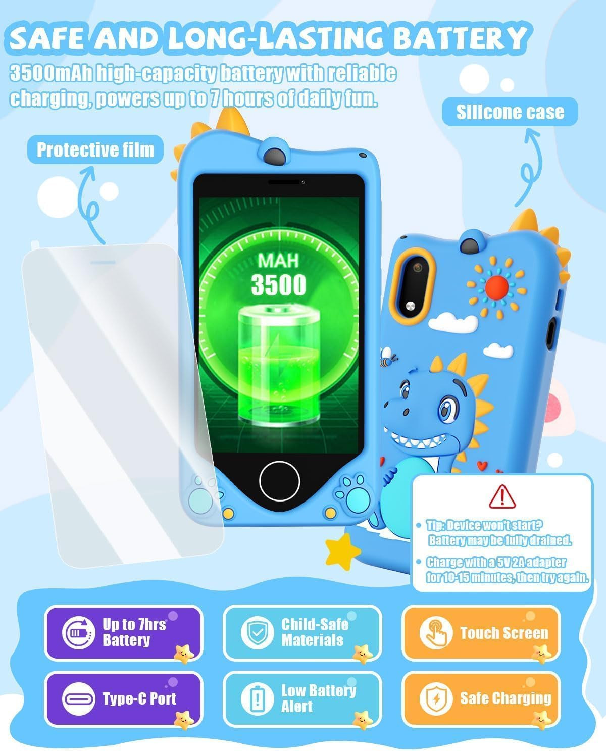 UNERVER Kids Smart Phone for Boy- Safest Phone for Kid & Teens, Talk & Text – Ki