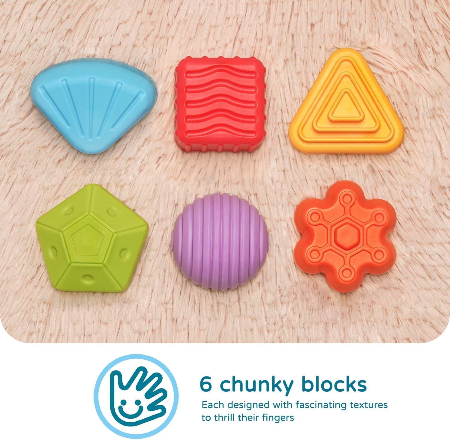 Montessori Toys 1 Year Old Sensory Shape Cube Baby Learning Development 6pcs Set
