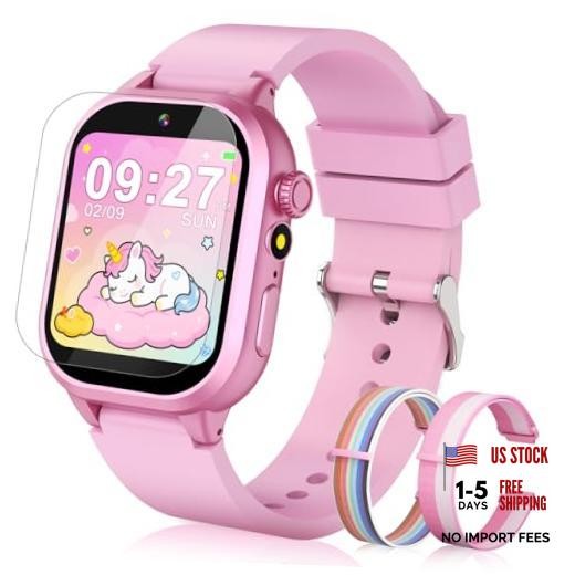 Kids Smart Watch Girls Gift for Girl Aged 5-12, 40 Games HD TouchScreen PINK