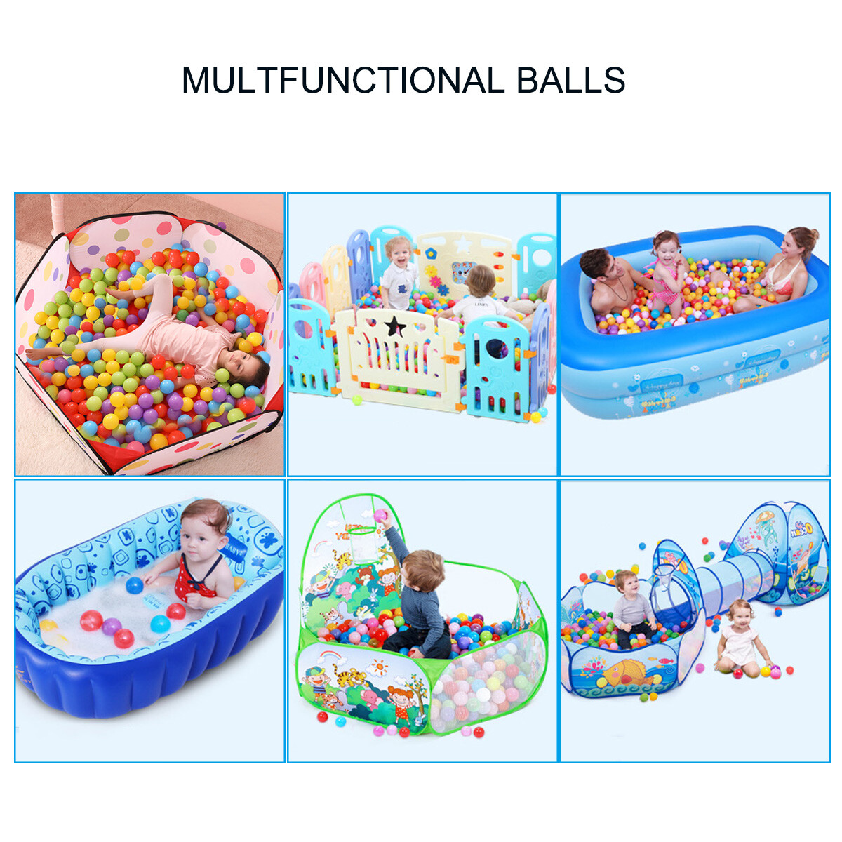 Ball Pit Balls Crush Proof Plastic Balls for Kid’s Toy Balls Macaron Ocean Balls