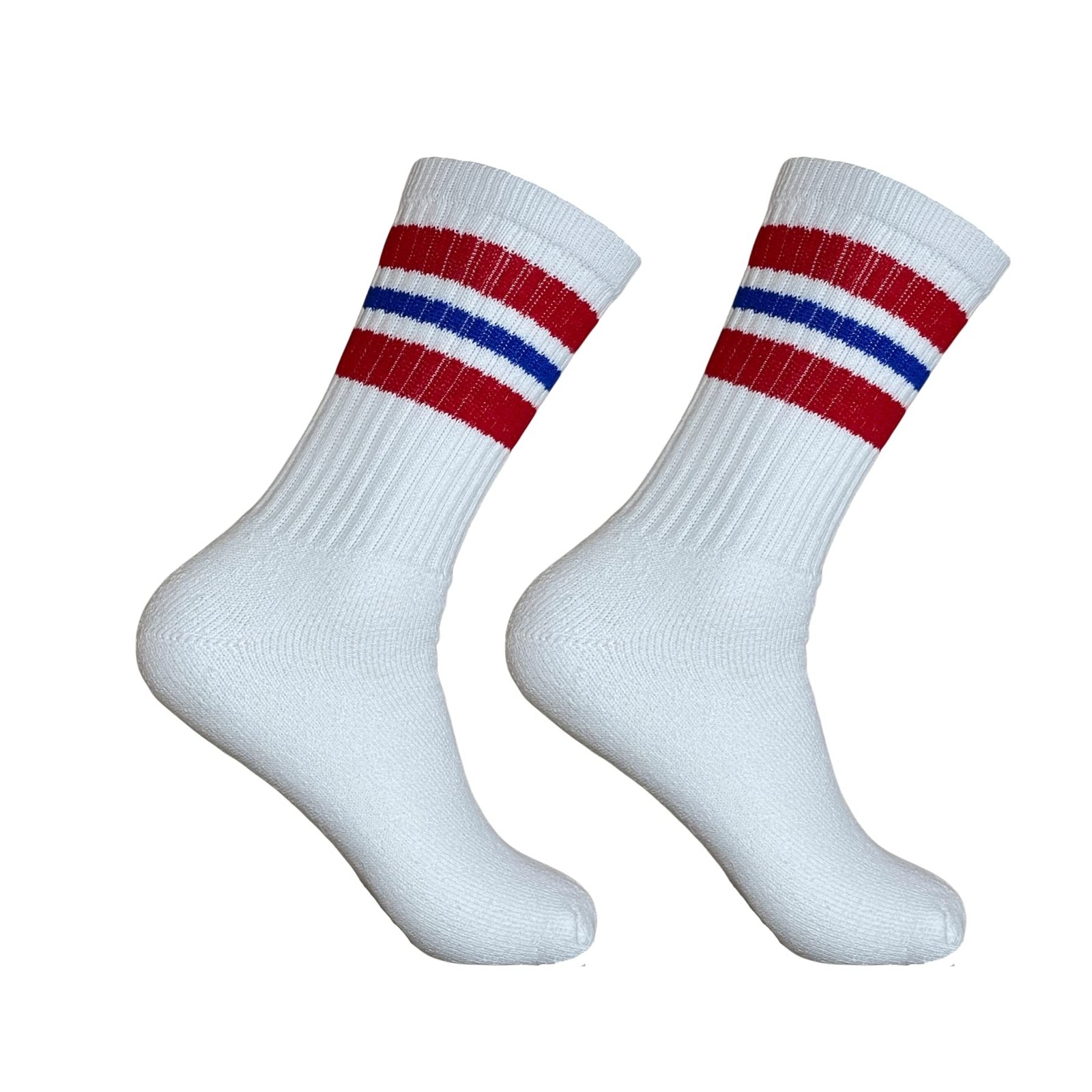 Striped Crew Socks – Retro Mens Striped Socks – Stripe Cotton Gym Socks for M…