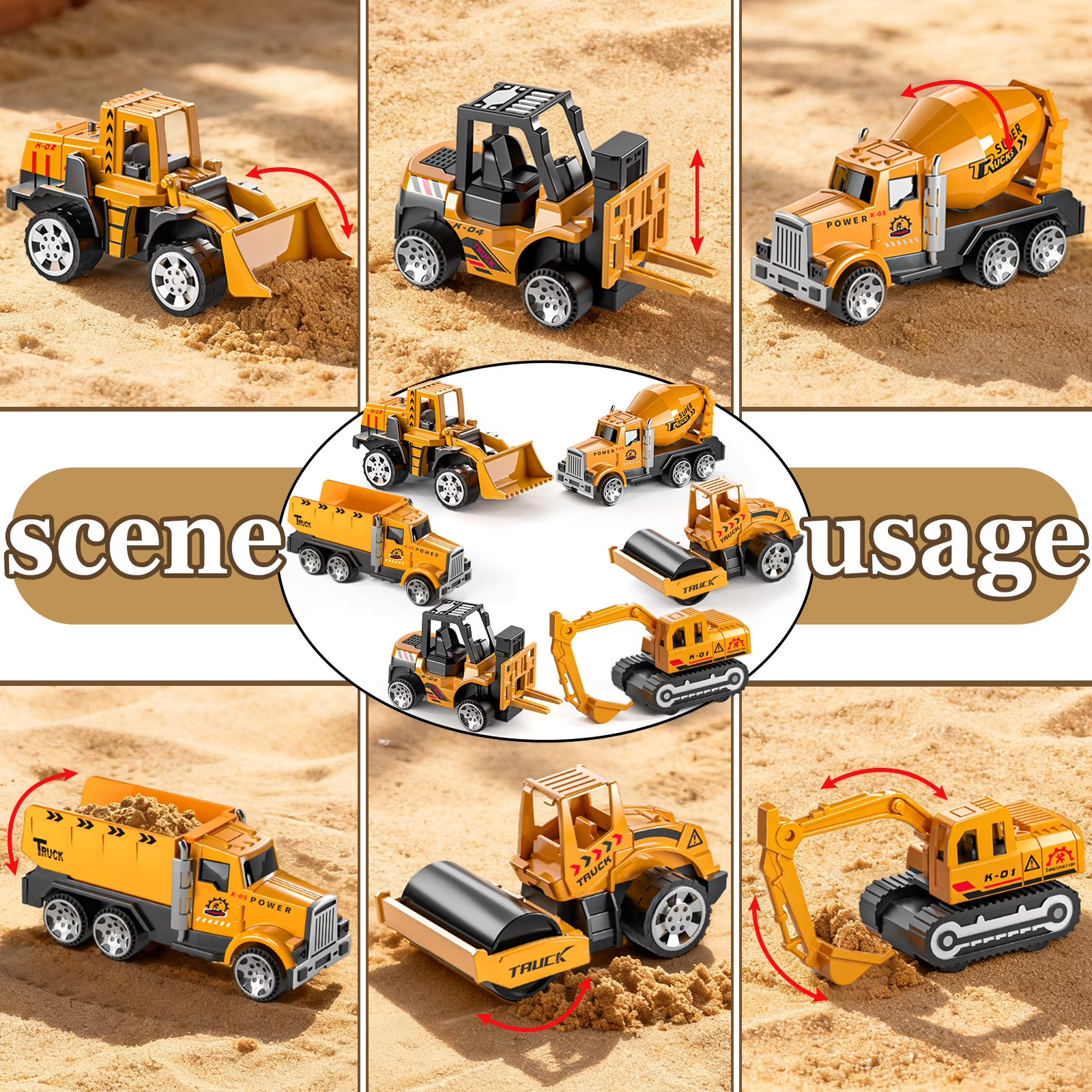 Lucky Doug Construction Truck Toys for Toddler Boys Agees 2-8, Boy Construction