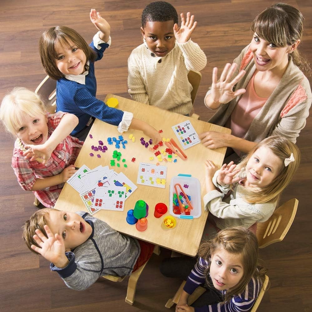 Multi-Color Counting Bear Toy with Tweezers and Storage Box – Play & Learn