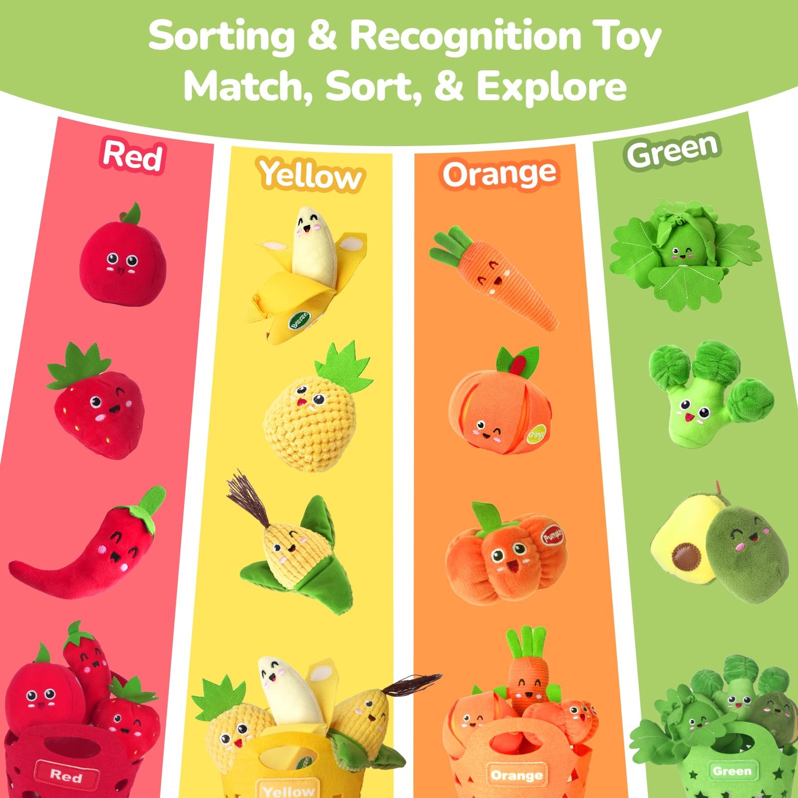 WOWOHAGE Baby Color Sorting Sensory Toys for 6-12 Months – Standard, Colorful