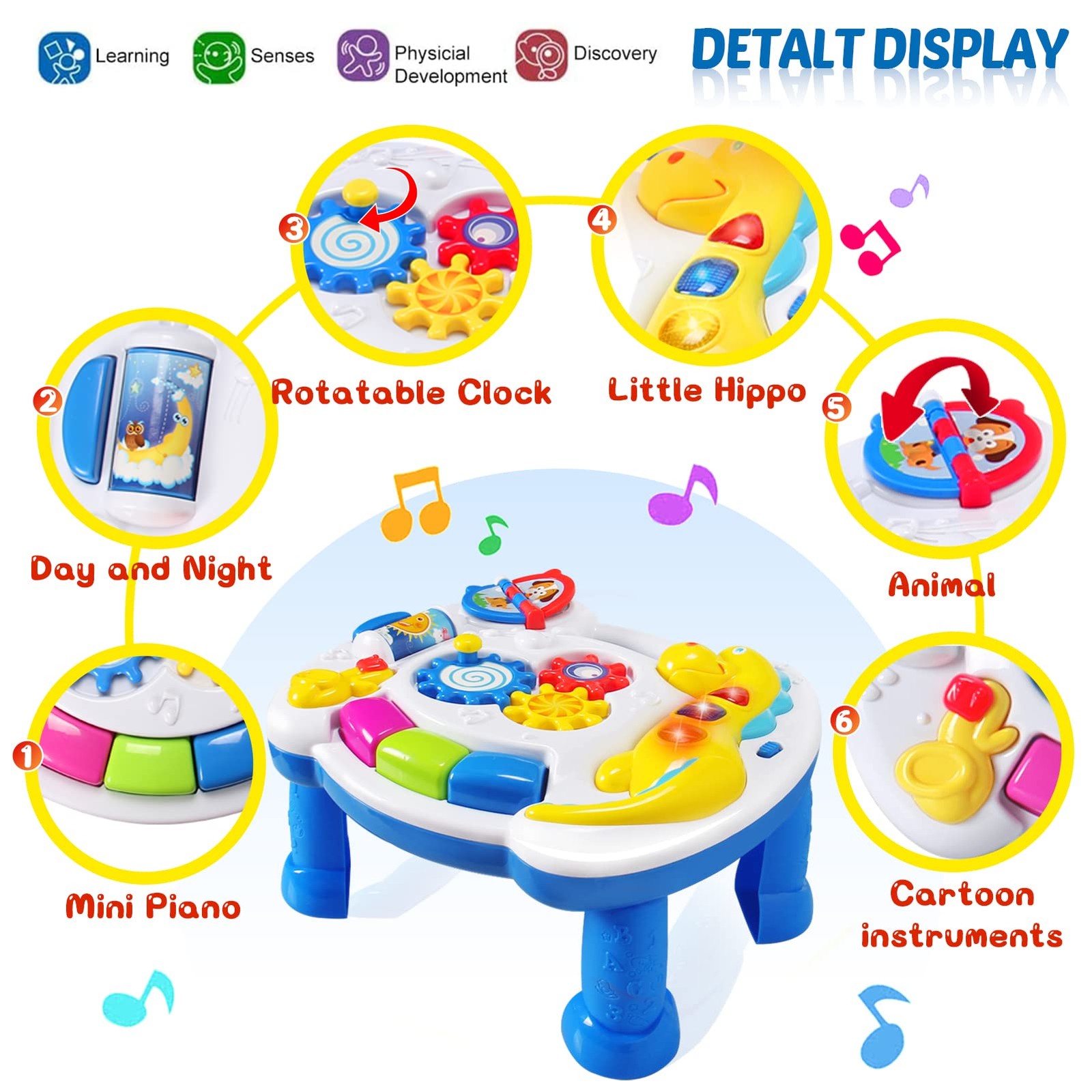 Music Baby Activity Center Toy 12-18 Months Activity Table Baby Toys 12 to 18…