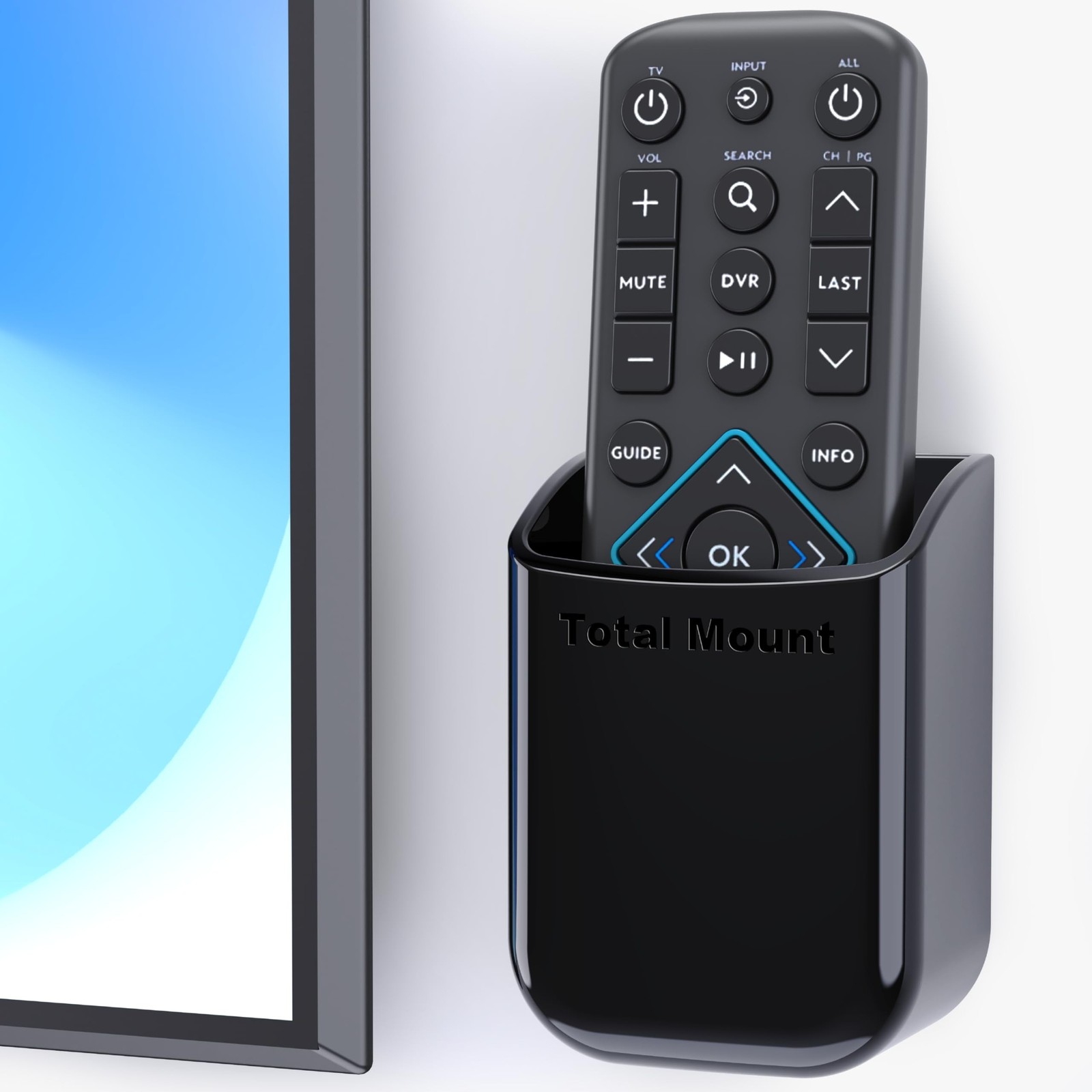 TotalMount Universal Remote Control Holder – Medium (Black)