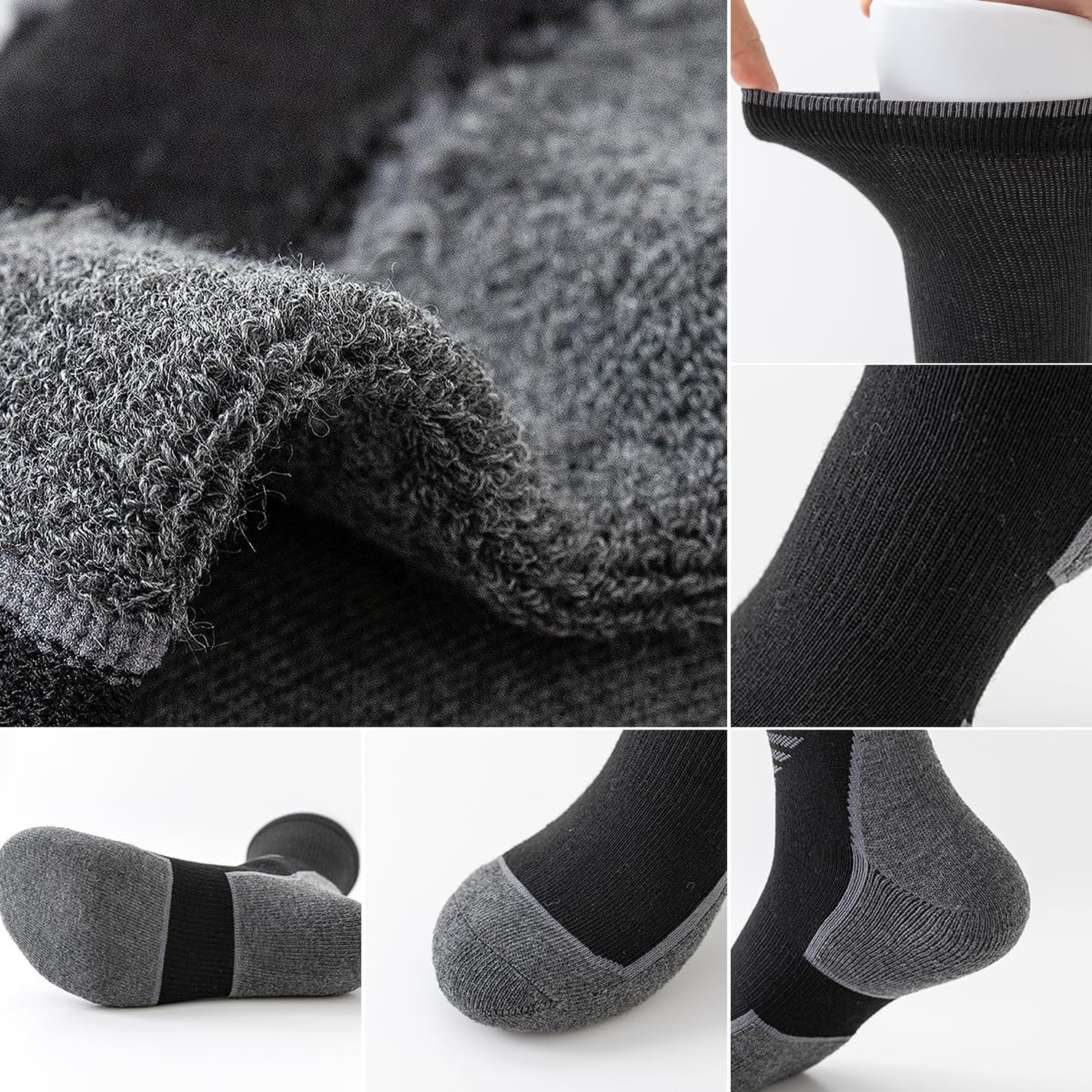 JOYNÉE 5/10 Pairs Mens Lightweight Athletic Crew Socks Cushioned Breathable
