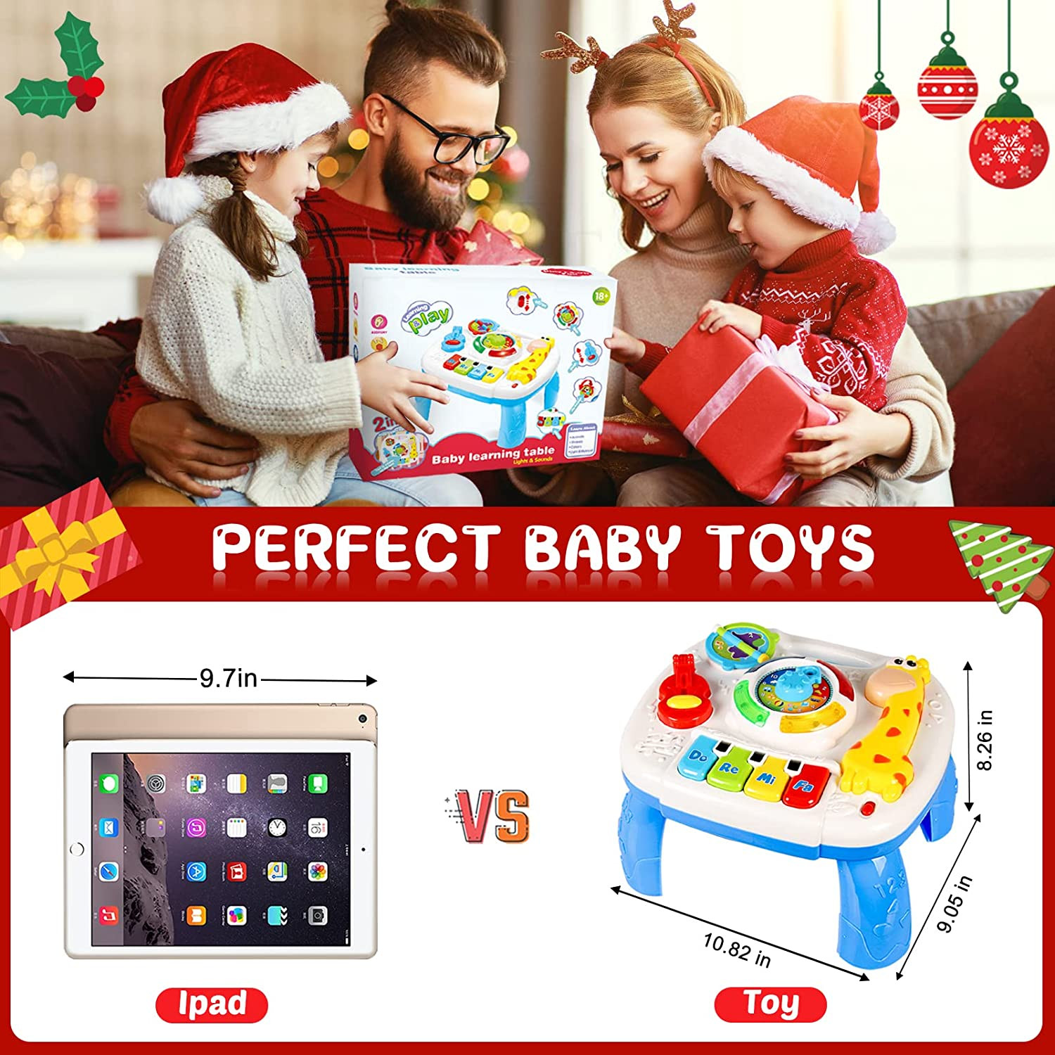 Musical Learning Table – Baby Toys for 6-12 Months, 1-3 Year Olds – Early Educat