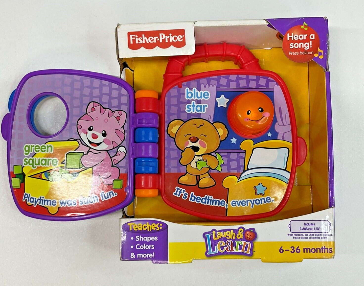 2008 Fisher Price Laugh & Learn Teddy’s Shapes Colors Plastic Brand NEW Book…