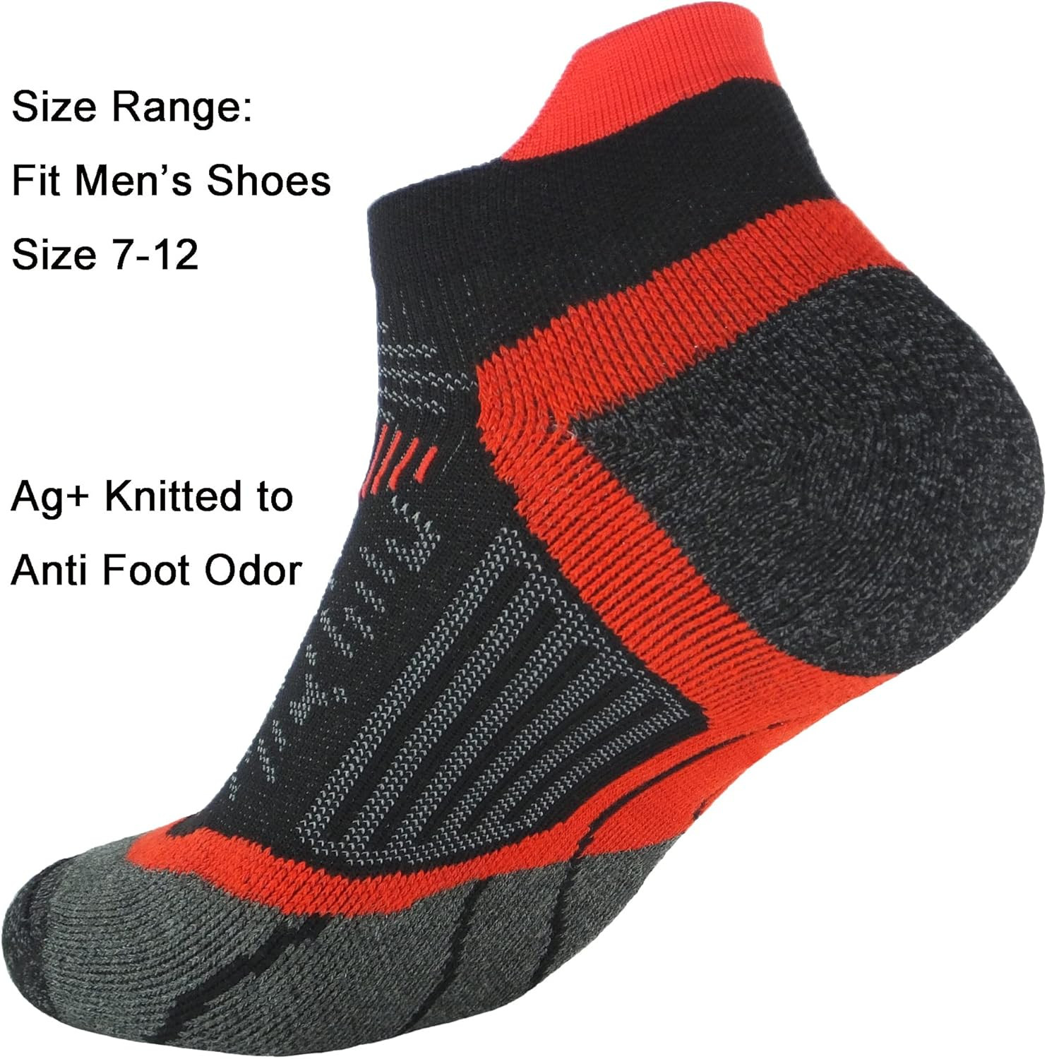 Mens and Womens Anti Odor Quick Dry Sweat Resistant Padded Low Cut/Quarter Compr