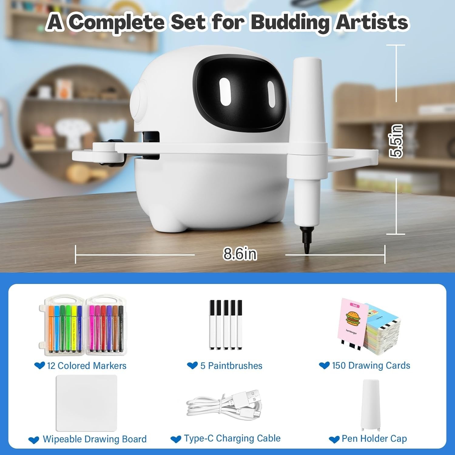 Robot de dibujo para niños con 150 tarjetas, máquina de dibujo educativa