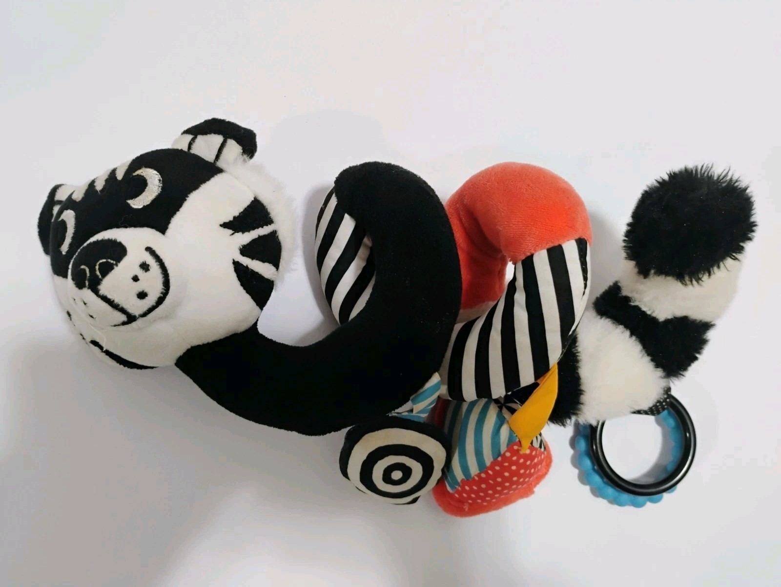 Manhattan Toy Baby Spiral Rattle Plush Toy Black & White Wimmer Ferguson Tiger