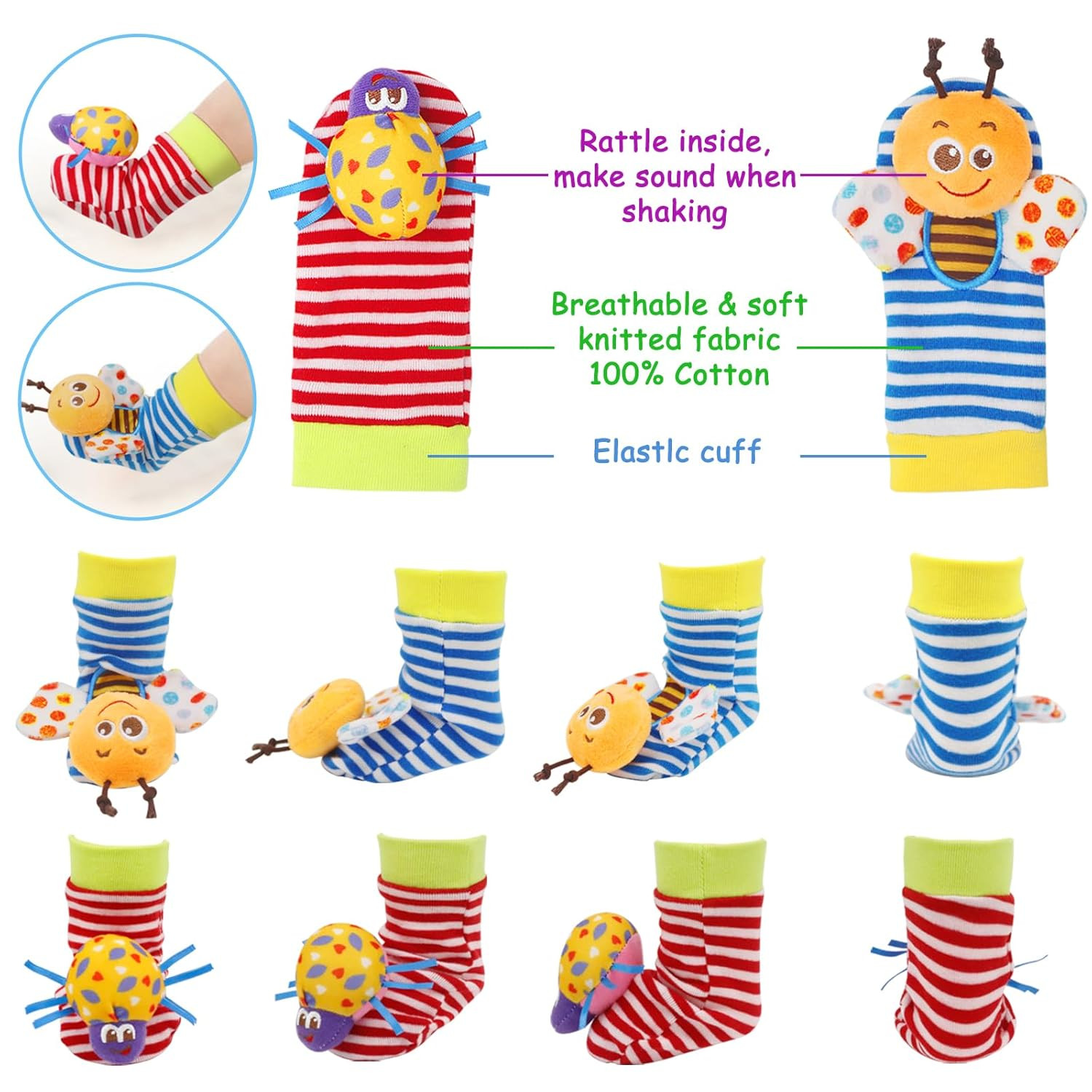 Baby Rattles Toys for 0-12 Month, Infant Girl Boy Toys for Babies 3-6 Months, Ne