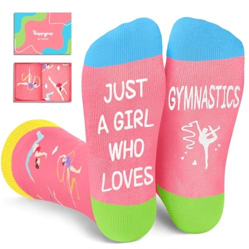 Novelty Socks for Teen Kids – Gifts for Gymnasts Pink 13-18 Years & Adults