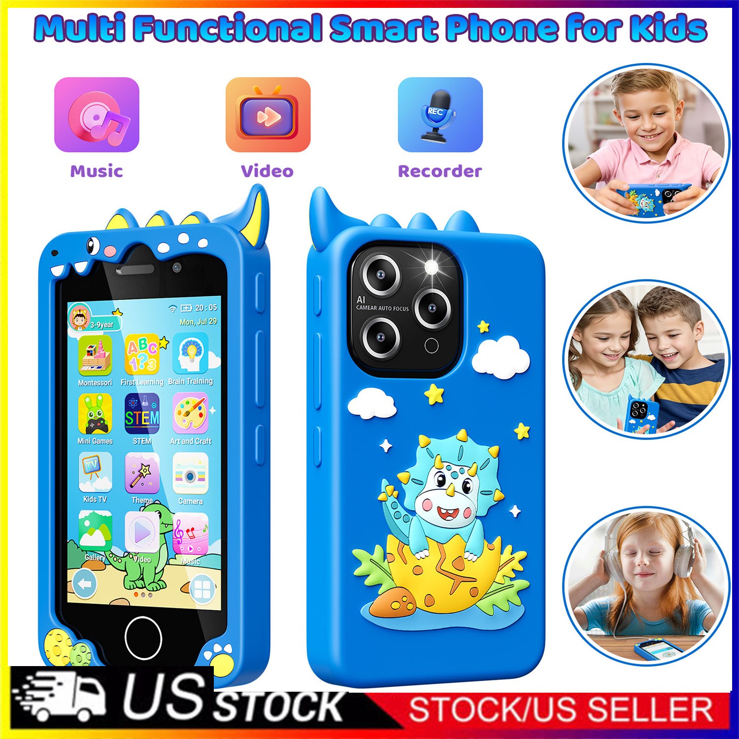 Kids Smart Phone for Boys Girls Smart Phone Learning Toy with Educational Games