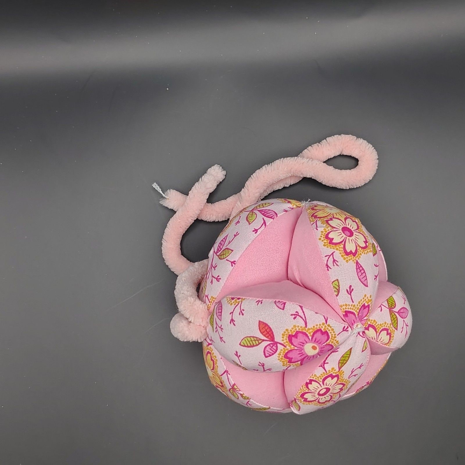 Gripping Ball Fabric Floral Pink Baby Toy Sensory Motor Skills