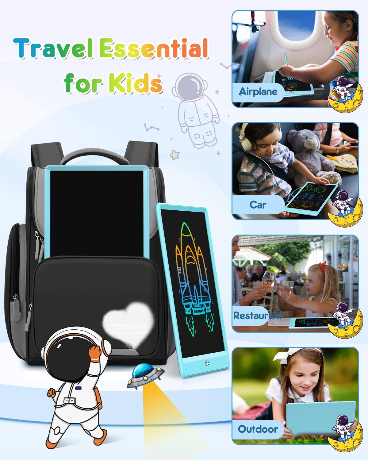 LCD Writing Tablet for Kids, 10 Inch Doodle Board, Colorful Drawing Pad for T…