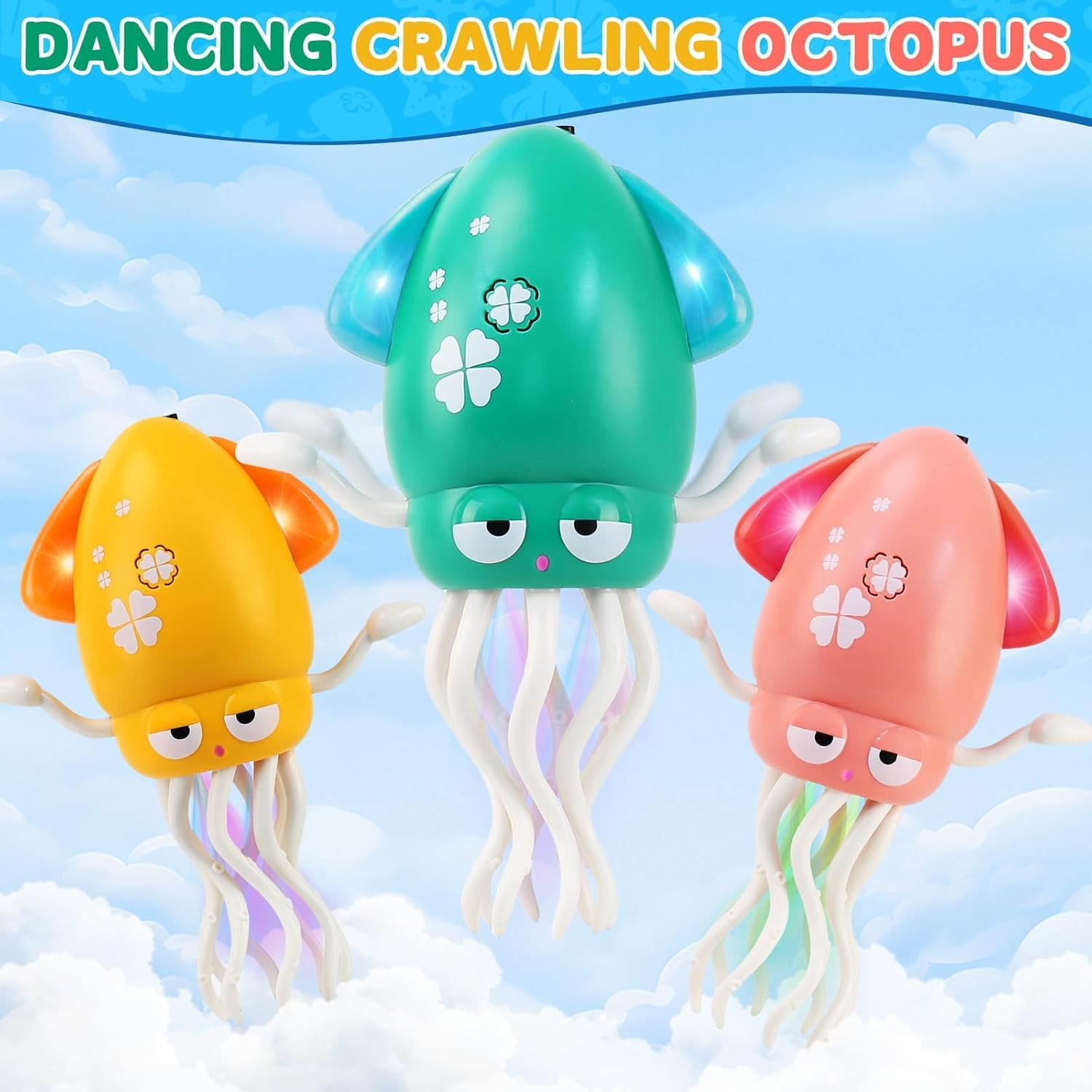 LZZAPJ Electric Dancing Octopus Light Music Suitable for 12-18 Months Old Baby T