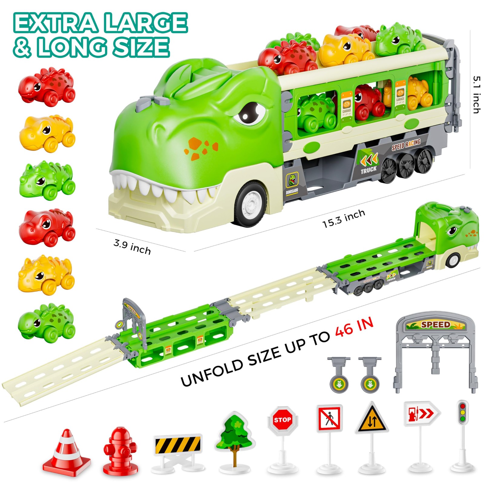 Dinosaur-shaped Children’s Storage Catapult Track Toy, Randomly Equipped With Di
