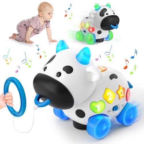 Musical Cow Baby Toys 6-12-18 Months, Bilingual Crawling Walking Toddler…