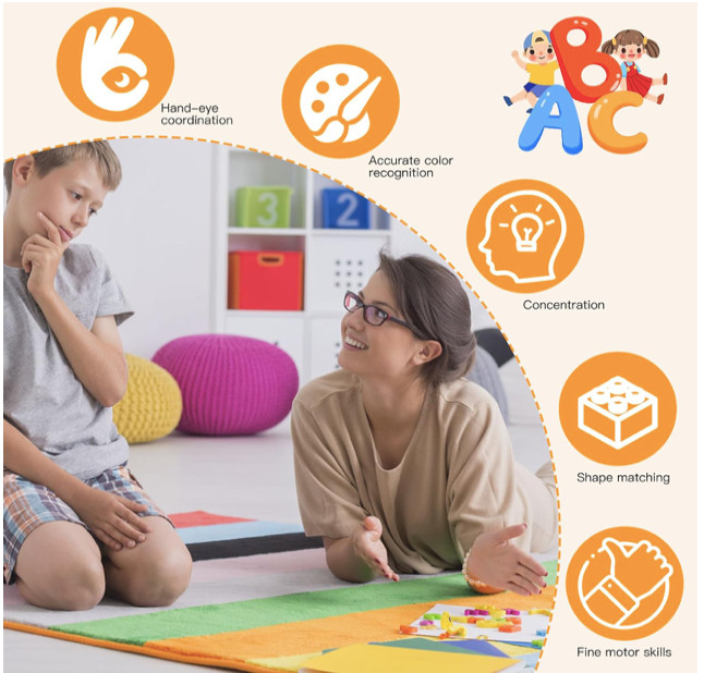 2 Pack Wooden Puzzles, Toddlers Alphabet Number Puzzles, ABC Learning Toys for K