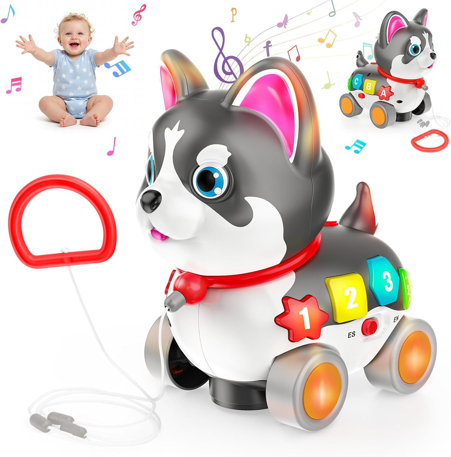 Baby Toys 1 Year Old, Musical Puppy Toys for 6-12-18 Month Girls Boys, Bilingual
