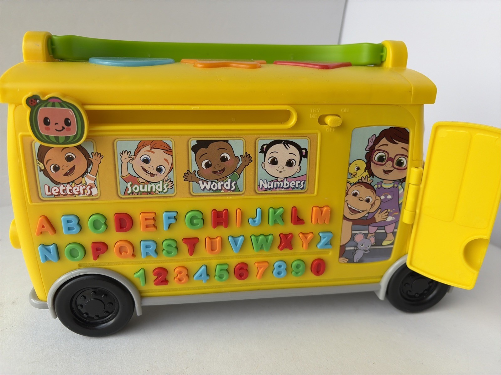 Cocomelon Learning Bus Toddler Educational Interactive Alphabet Sound Toy Works