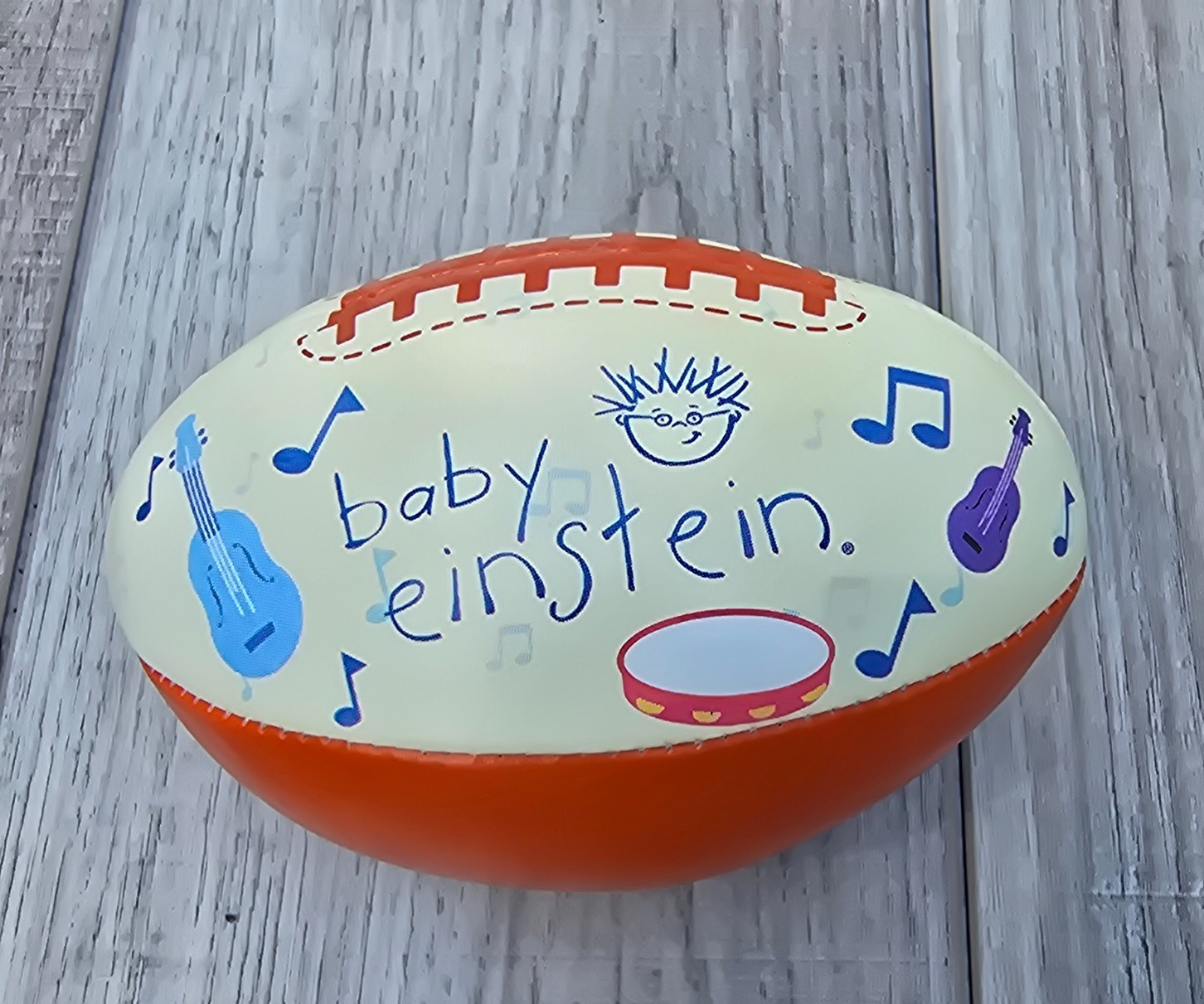 Baby Einstein Sensory Sports Balls Football Soccer Beach Ball Lot 2 Rare 2007