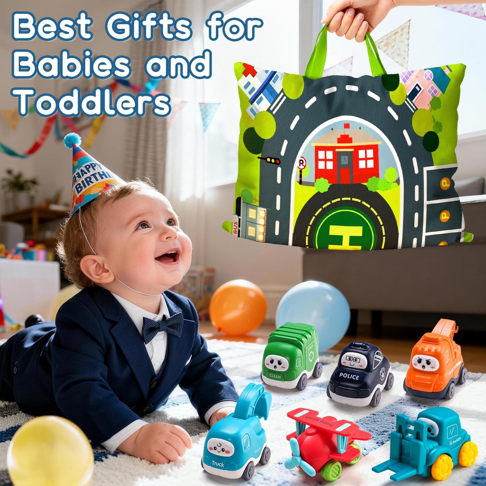 Big Cartoon Truck Car Toys for 1 Year Old Boy with Small, Colorful