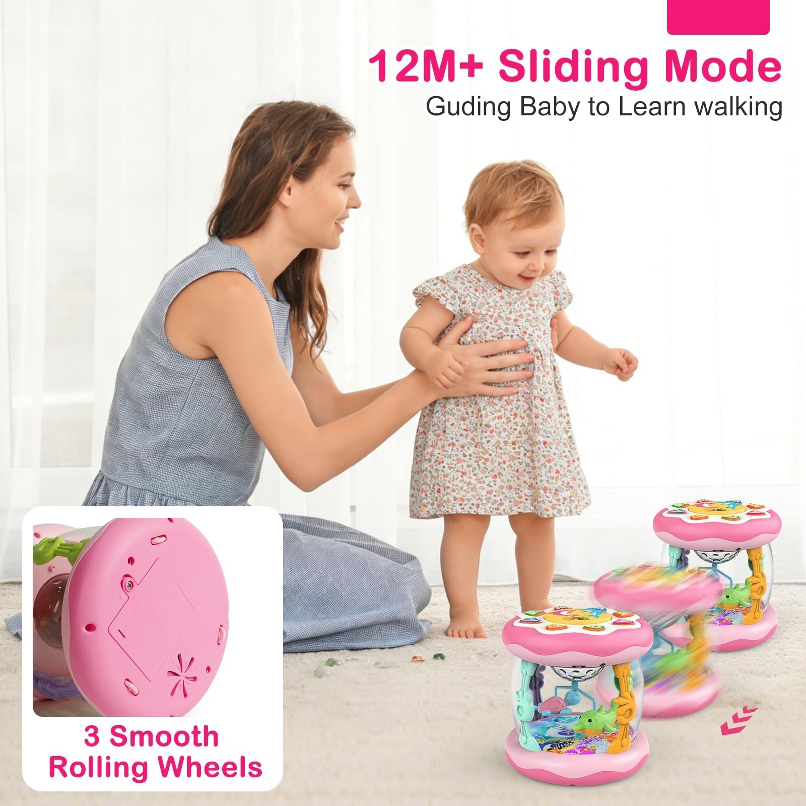 Baby Girls Toys 0-6 Months, Ocean Rotating Projector Music Light Up Newborn…