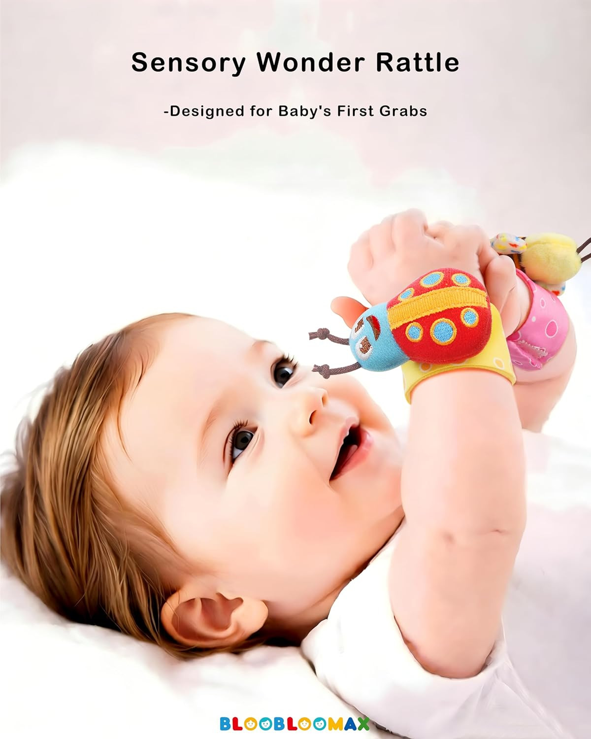 Wrist Rattle Socks and Foot Finder Set, Infant Girl Boy Toys for Babies 0-36 Mon