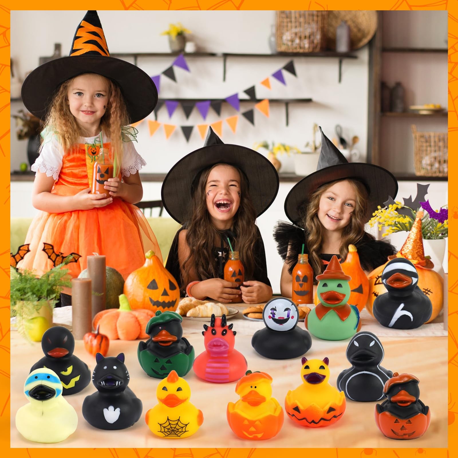 Fudragtn 50 Pcs Halloween Rubber Ducks Halloween Ducks For Jeeps Ducking Random