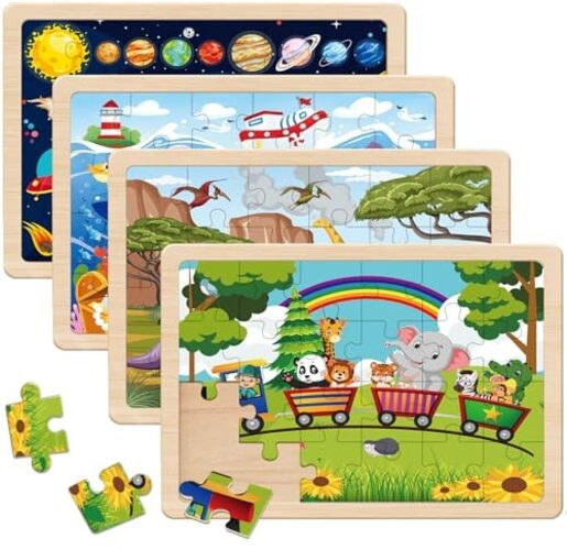 Puzzles for Kids Ages 4-6, 24 Pieces Wooden Puzzles for Toddler Kids Puzzles
