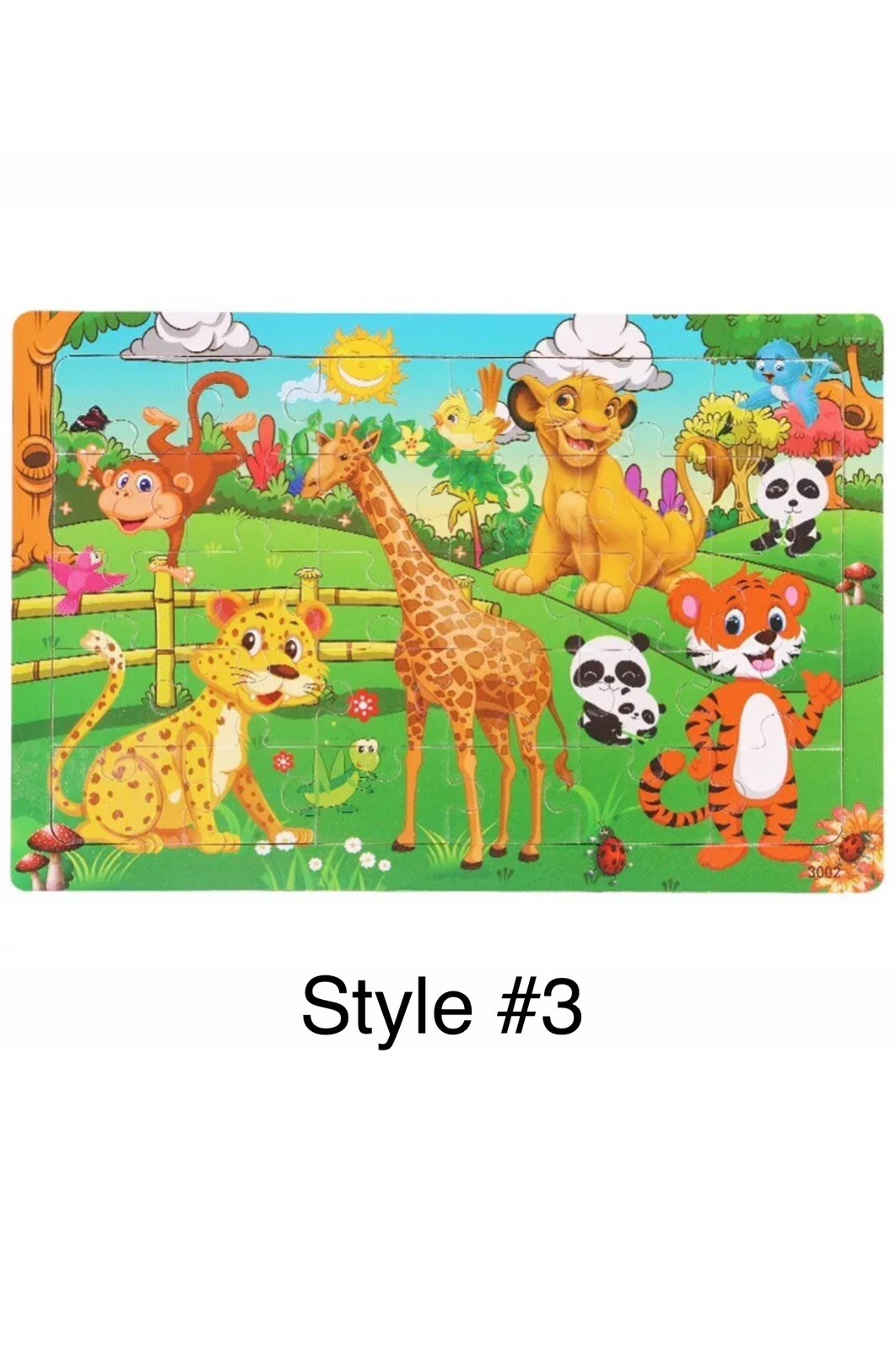 30 Pcs Children Wooden Puzzle Cartoon Vehicle Animal Learning Kids 3-7 Years