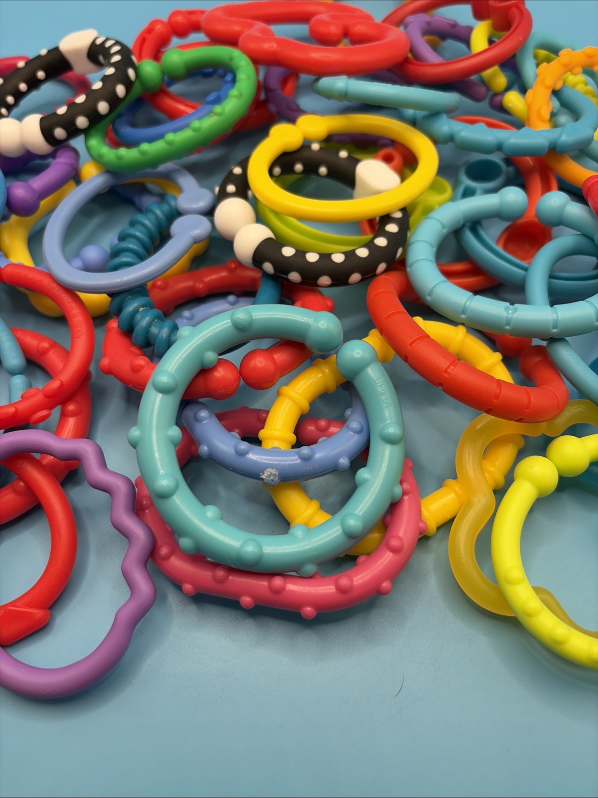Baby Toy Links Rings Lot Sensory Teething Stroller Car Seat Mixed Brands Colors