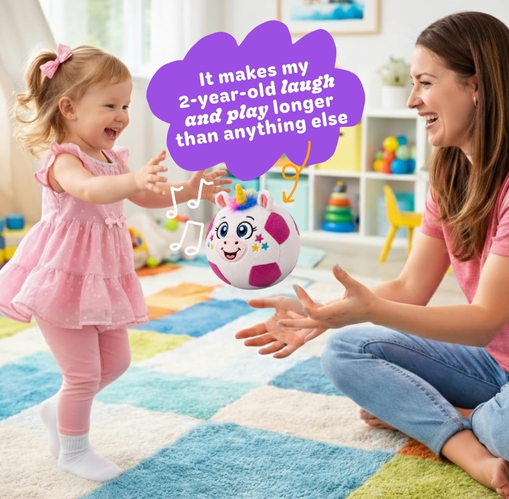 Move2Play, Hilariously Interactive Toy with Music & Animal Ball – Unicorn