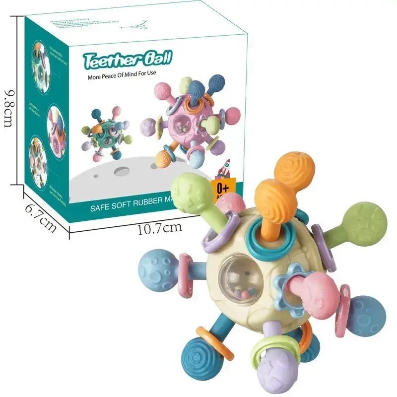 Baby Sensory Toys For 0-6 6-12 Months Food Grade Teething Toy Gift For Boys Girl