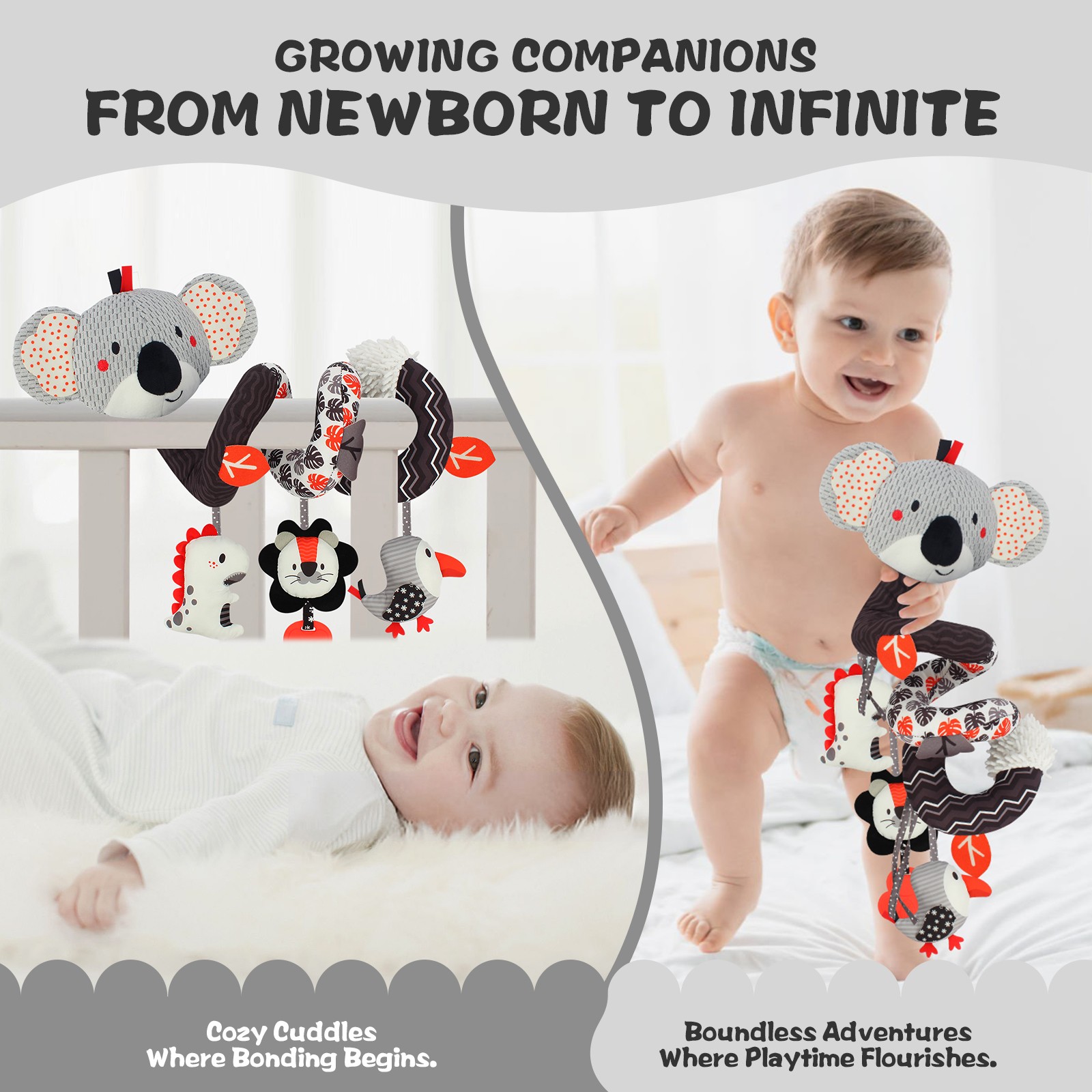 Car Seat Toys for Babies Baby Toys 3-6 Months Carseat Stroller Toy Developmental