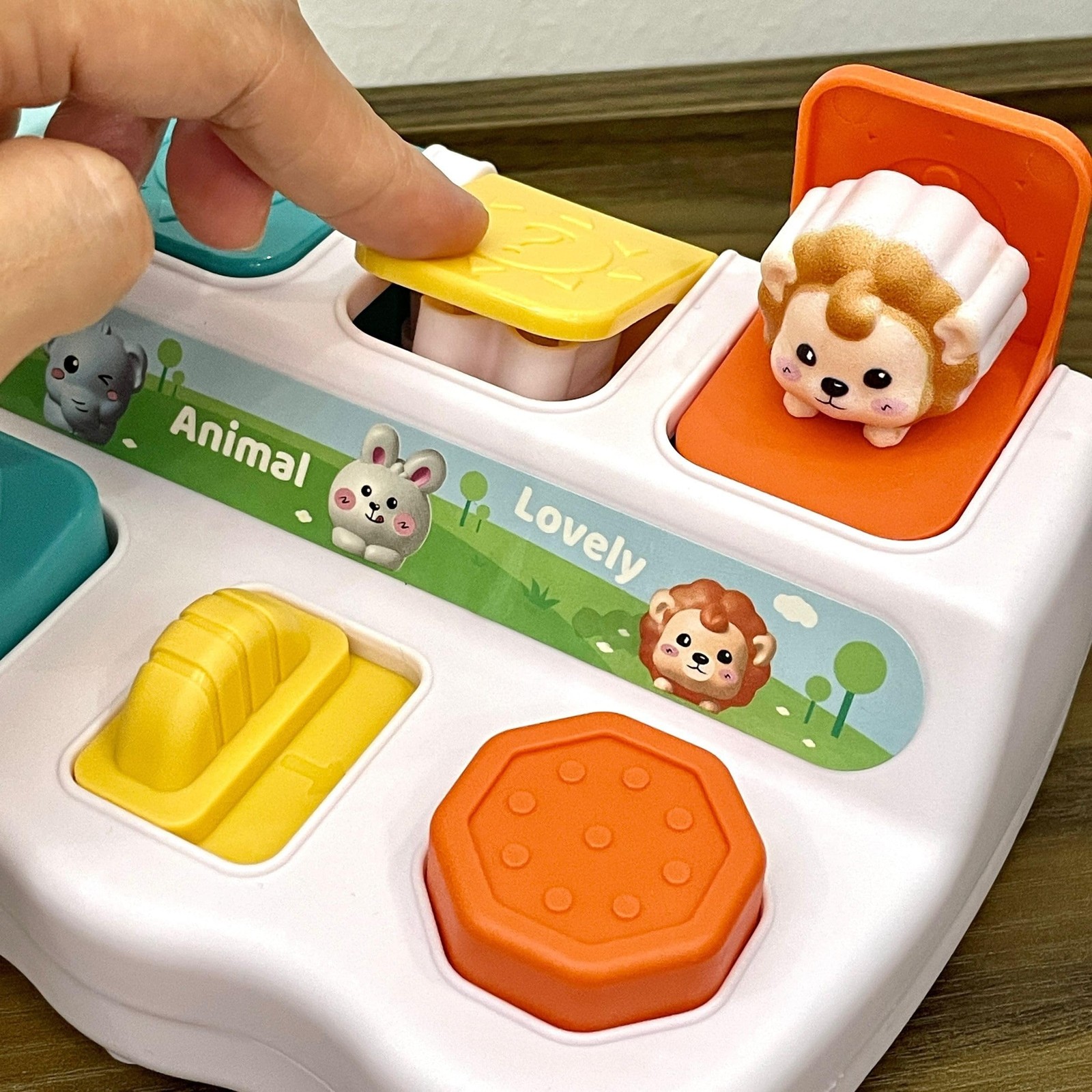 Cause-And-Effect Toys for Babies, Beige, White, Green, Yellow, Orange
