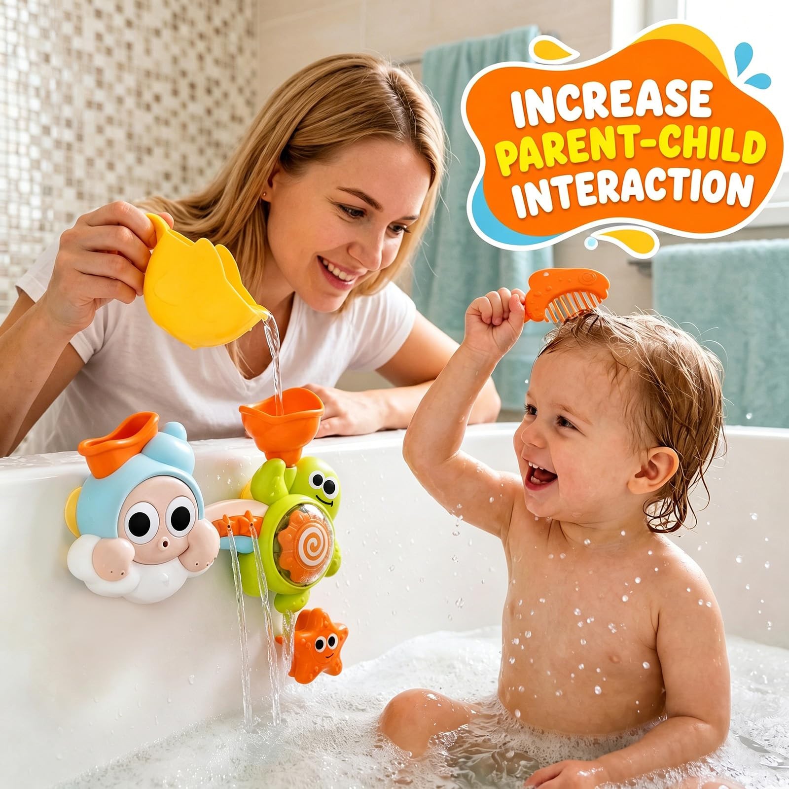 DOLIVE Suction Cup Bath Toys for Toddlers 1-3, Water Sensory Bathtub Toys…