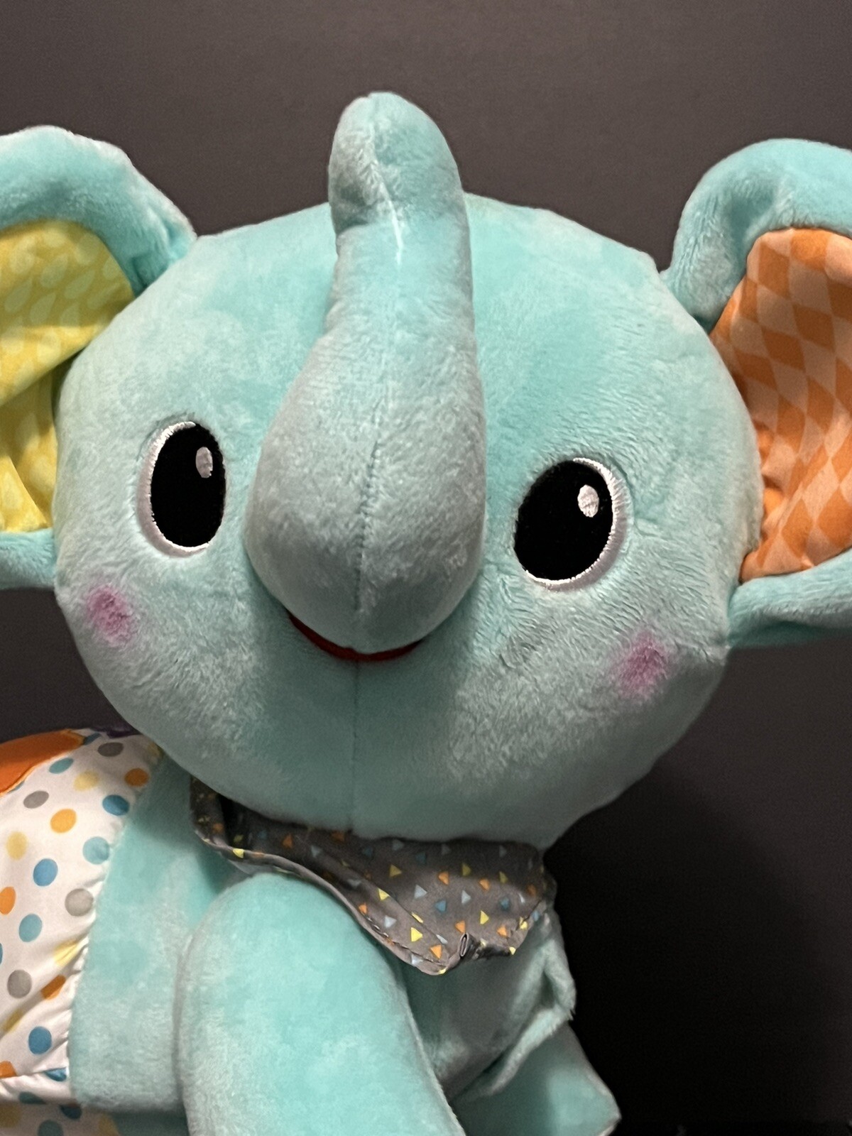 VTech Explore & Crawl Elephant Plush Educational Interactive Toy Teal Blue Works